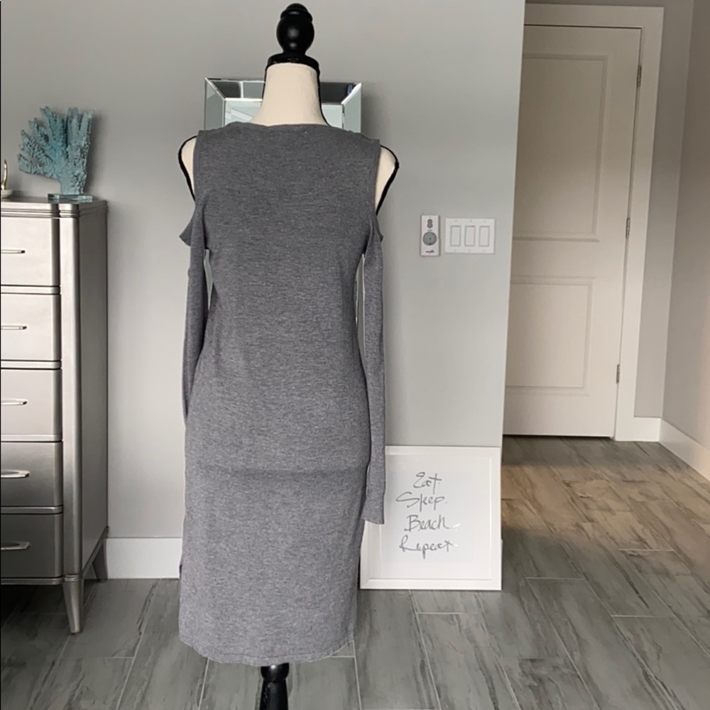 Soft Cold-Shoulder Knit High-Low Dress, Small - Picture 3 of 5